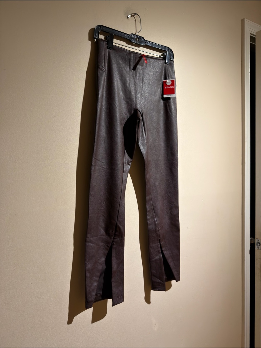 SPANX Men's Faux Leather Pants in Brown - Picture 4 of 11